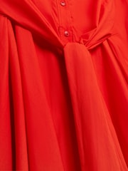 Ted Baker Red Ellisia Cotton Wrap Shirt Midi Dress - Image 7 of 7