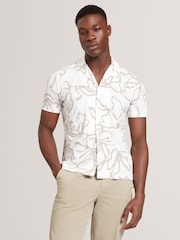 Ted Baker White Claub Floral Print Jersey Shirt - Image 1 of 8