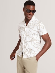 Ted Baker White Claub Floral Print Jersey Shirt - Image 3 of 8