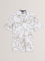 Ted Baker White Claub Floral Print Jersey Shirt - Image 7 of 8