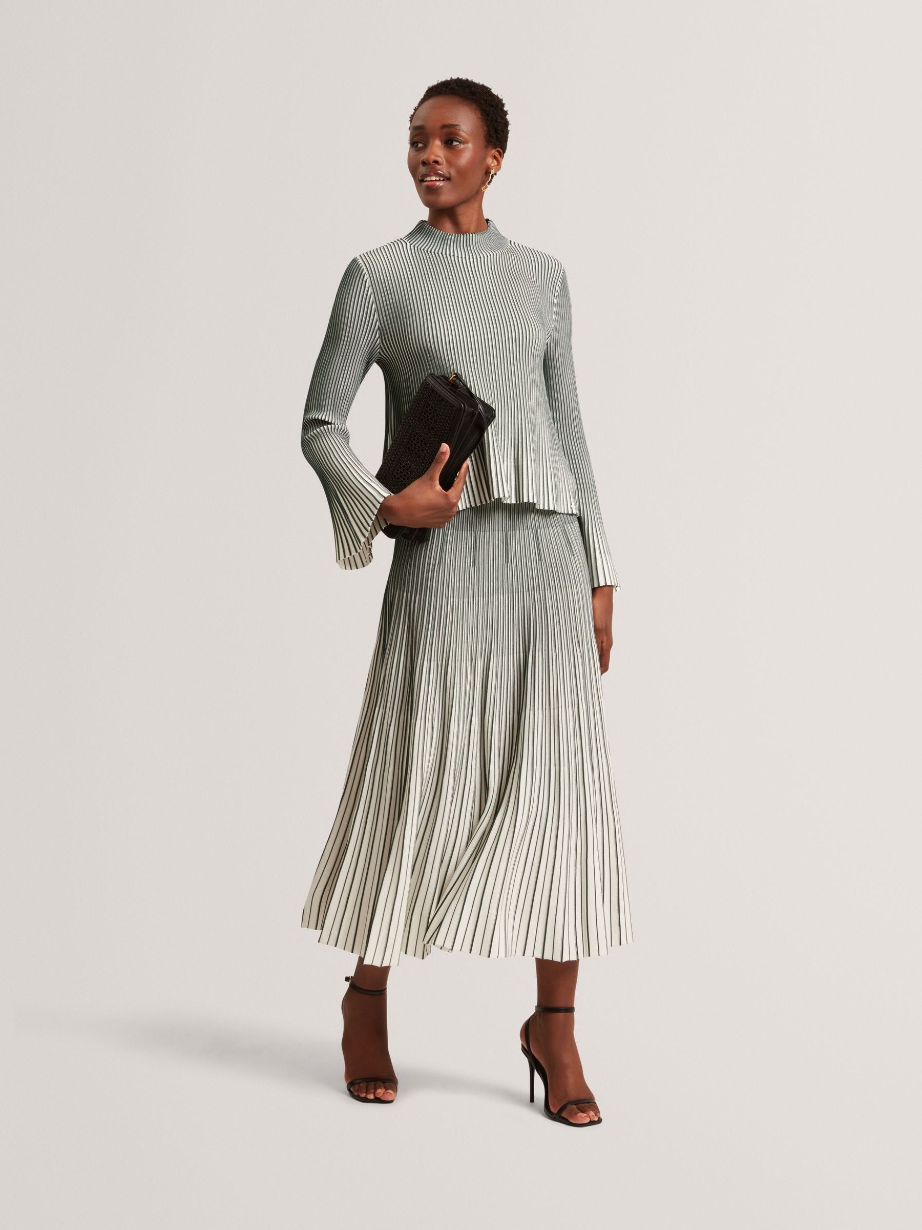FETICO 23aw STRIPE KNIT MIDI DRESS black 【公式通販】