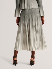 Ted Baker Green Jenavia Textured Stripe Knitted Midi Skirt - Image 5 of 8