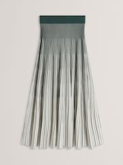 Ted Baker Green Jenavia Textured Stripe Knitted Midi Skirt - Image 7 of 8