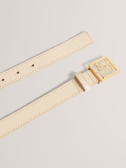 Ted Baker Cream Scriptt-Tb Script Leather Belt - Image 3 of 4