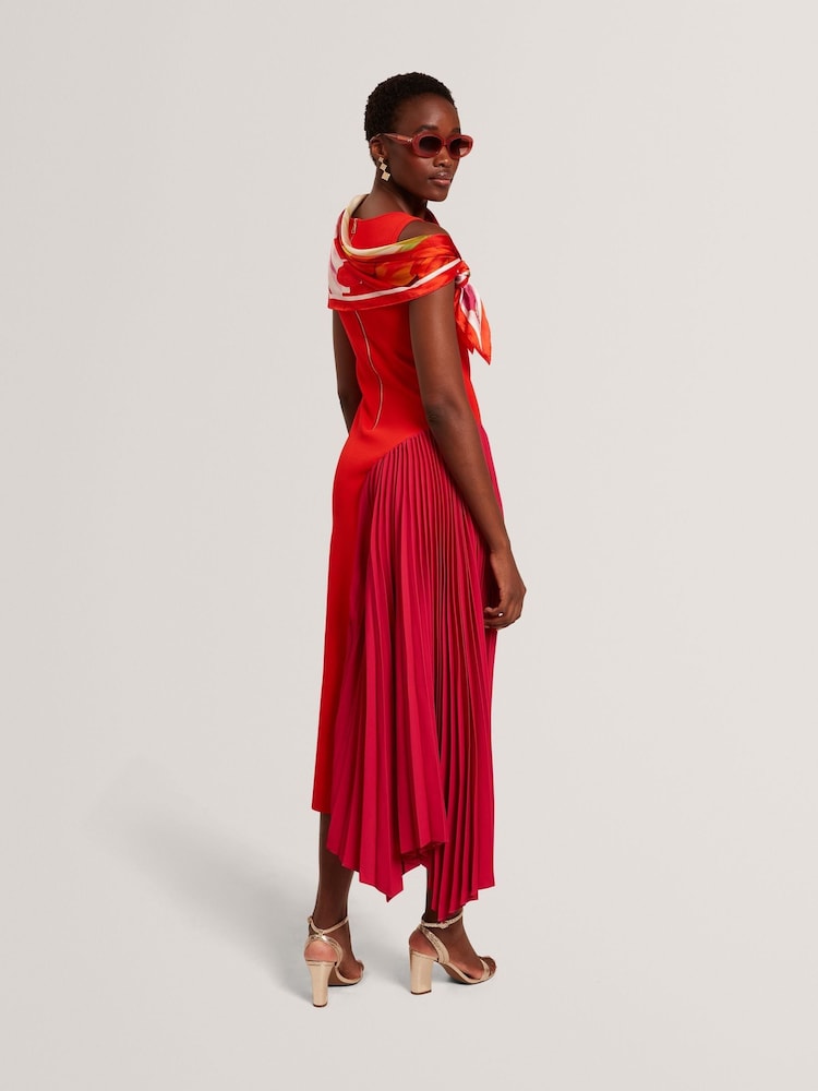 Buy Ted Baker Red Zeera Sleeveless Knit Midi Dress With Pleat