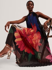 Ted Baker Scotlia Printed Halter Neck Pleated Maxi Dress - Bild 1 von 8