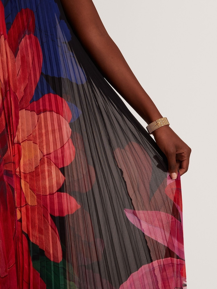 Buy Ted Baker Black Scotlia Printed Halter Neck Pleated Maxi Dress from  Next Luxembourg
