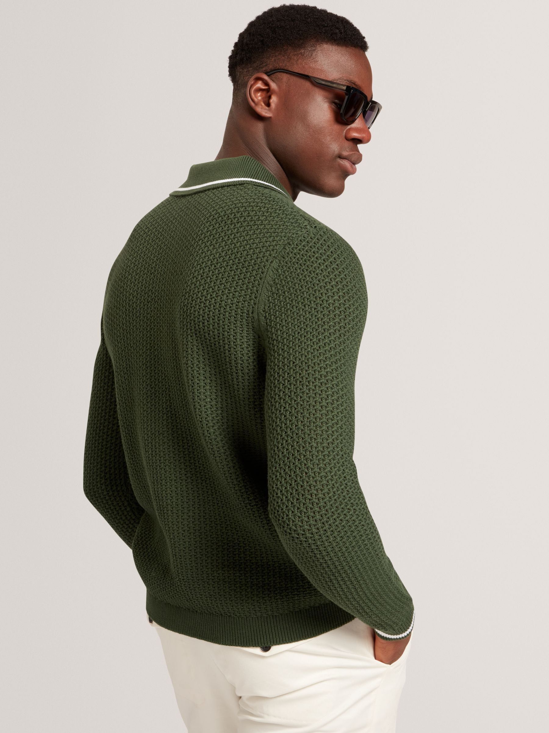 sqoud スクード　ニットポロシャツ Next：日本 グリーン - Ted Baker Brucei ワッフル ステッチ ニット
