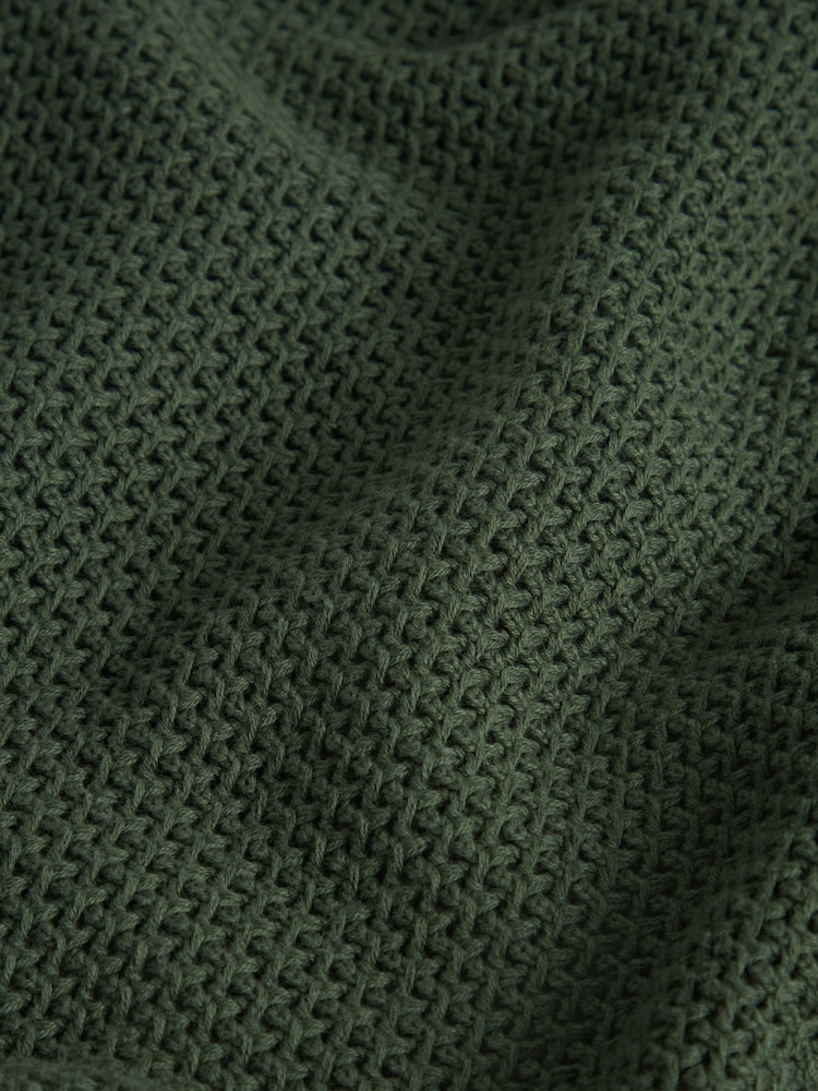 Ted Baker Green Brucei Waffle Stitch Knit Polo Shirt - Image 7 of 7