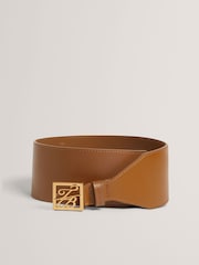 Ted Baker Brown Aniikaa Tb Script Leather Waist Belt - Image 2 of 2