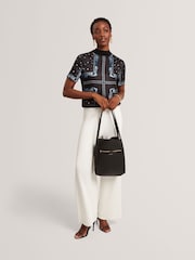 Preto - Ted Baker Small Taala Soft Slouch Leather Tote - Imagem 1 de 7