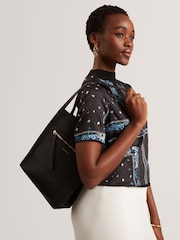Preto - Ted Baker Small Taala Soft Slouch Leather Tote - Imagem 3 de 7