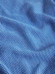 Ted Baker Blue Small Gregry Stitch Knitted Polo Shirt - Image 7 of 7
