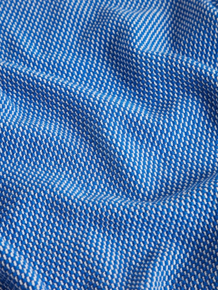 Ted Baker Blue Small Gregry Stitch Knitted Polo Shirt - Image 7 of 7