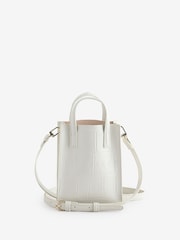Ted Baker White Mini Gatocon Croc Effect Icon Bag - Image 1 of 5
