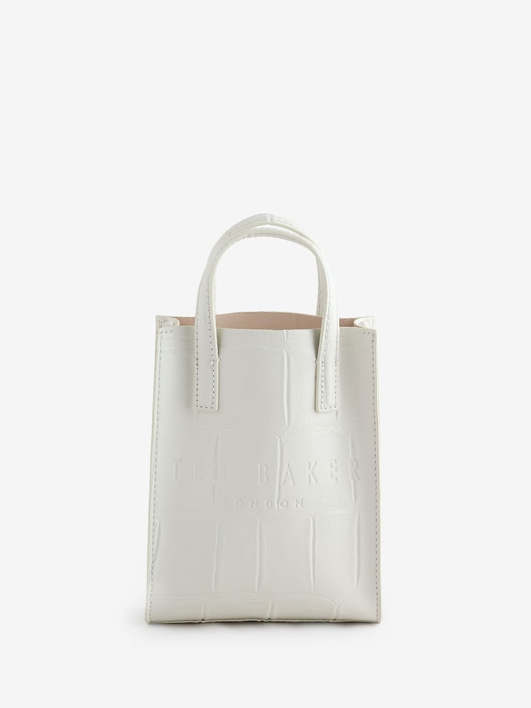 Ted Baker White Mini Gatocon Croc Effect Icon Bag - Image 2 of 5