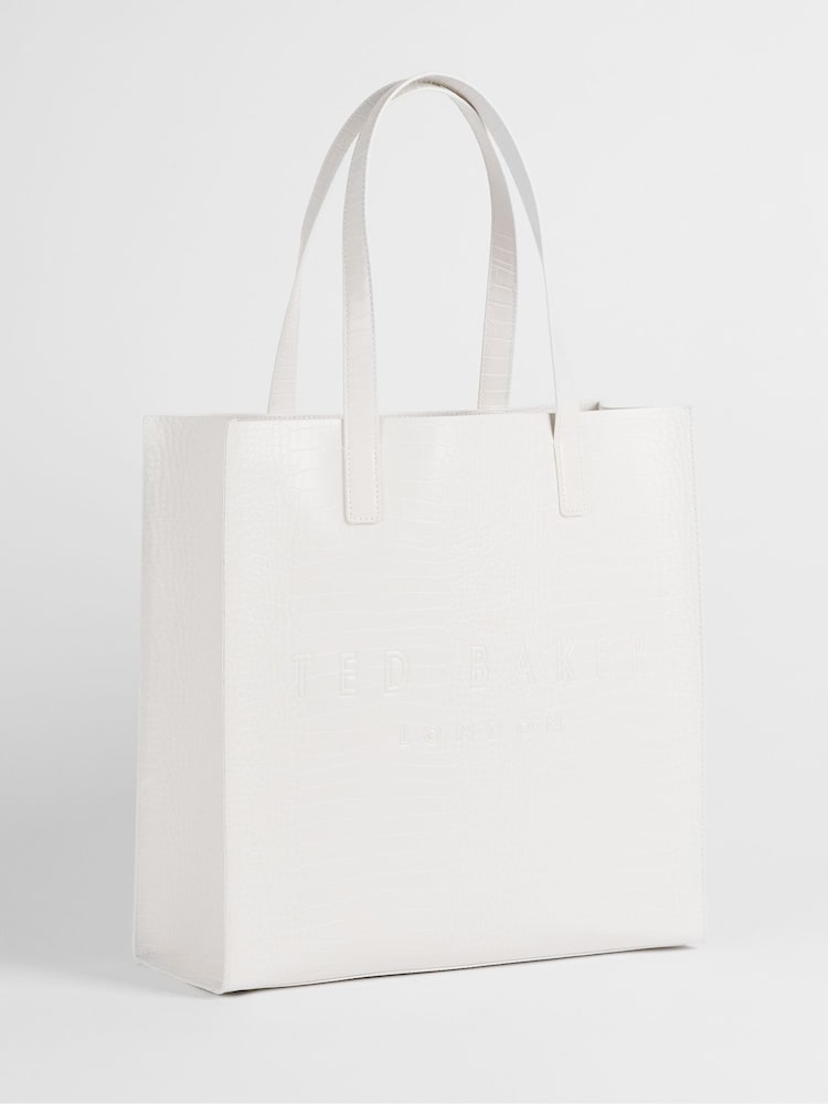 Ted Baker White Large Croccon Croc Effect Icon Bag - Image 1 of 3