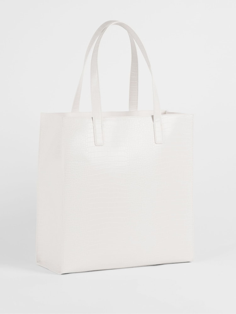 Ted Baker White Large Croccon Croc Effect Icon Bag - Image 2 of 3