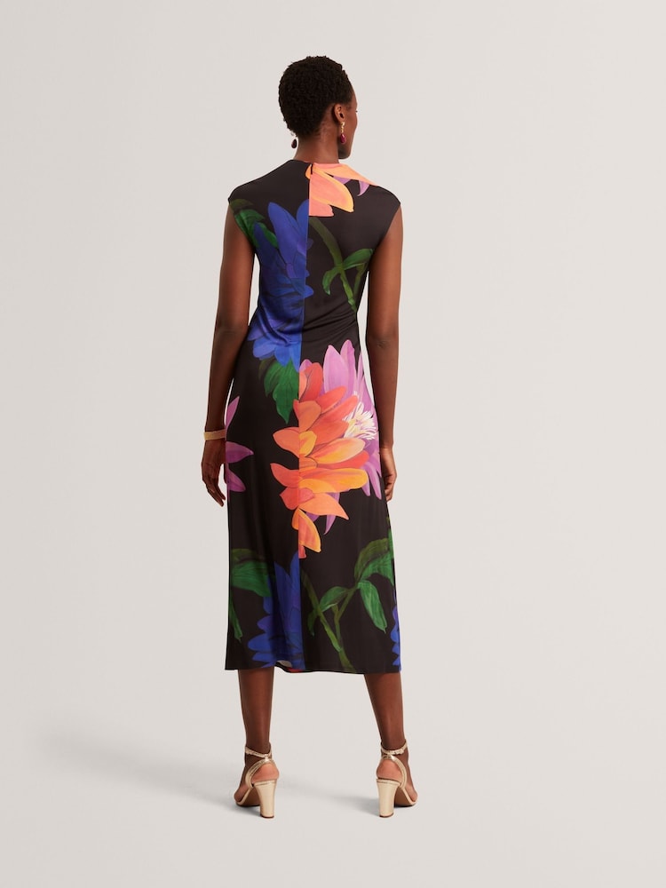 Ted Baker Ginla Printed Midi Dress With Draped Neck Detail - Bild 2 von 9