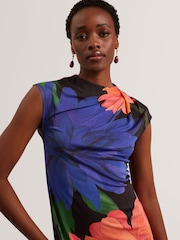 Ted Baker Ginla Printed Midi Dress With Draped Neck Detail - Bild 3 von 9