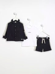River Island Blue Boys Taped Shorts Set - Image 1 of 5