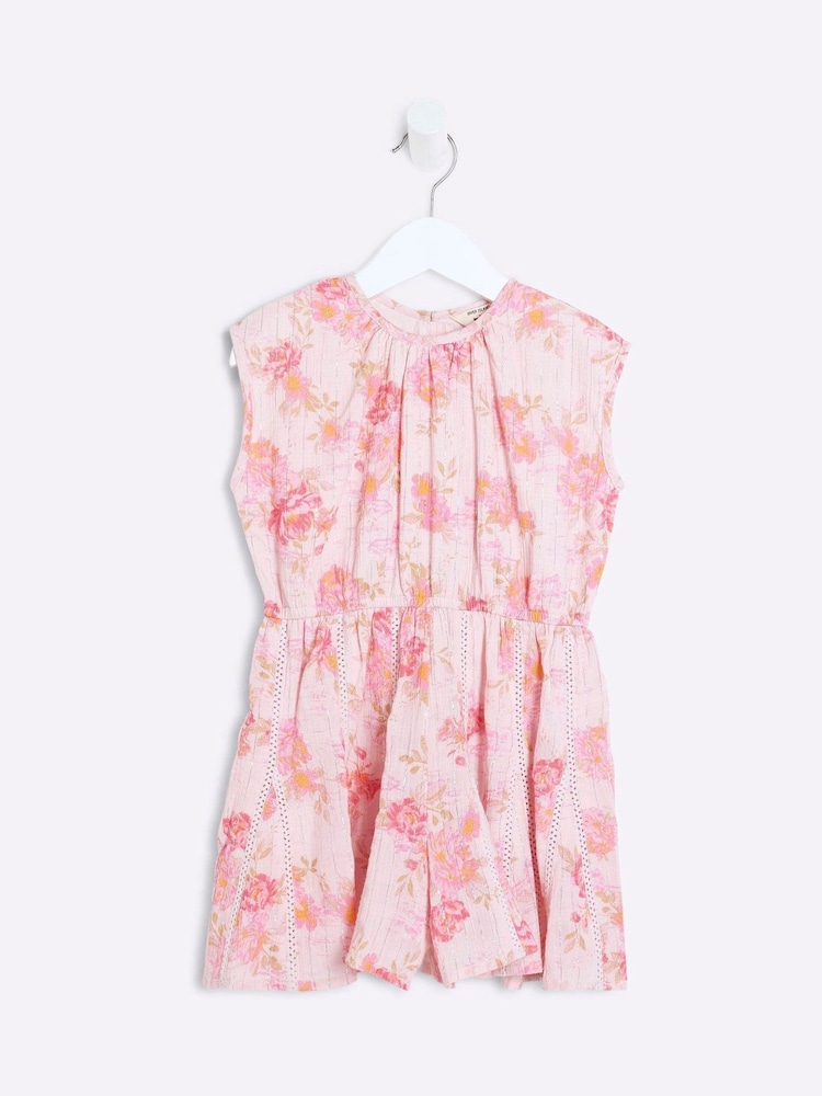 River Island Pink Girls Floral Playsuit - Image 1 of 4