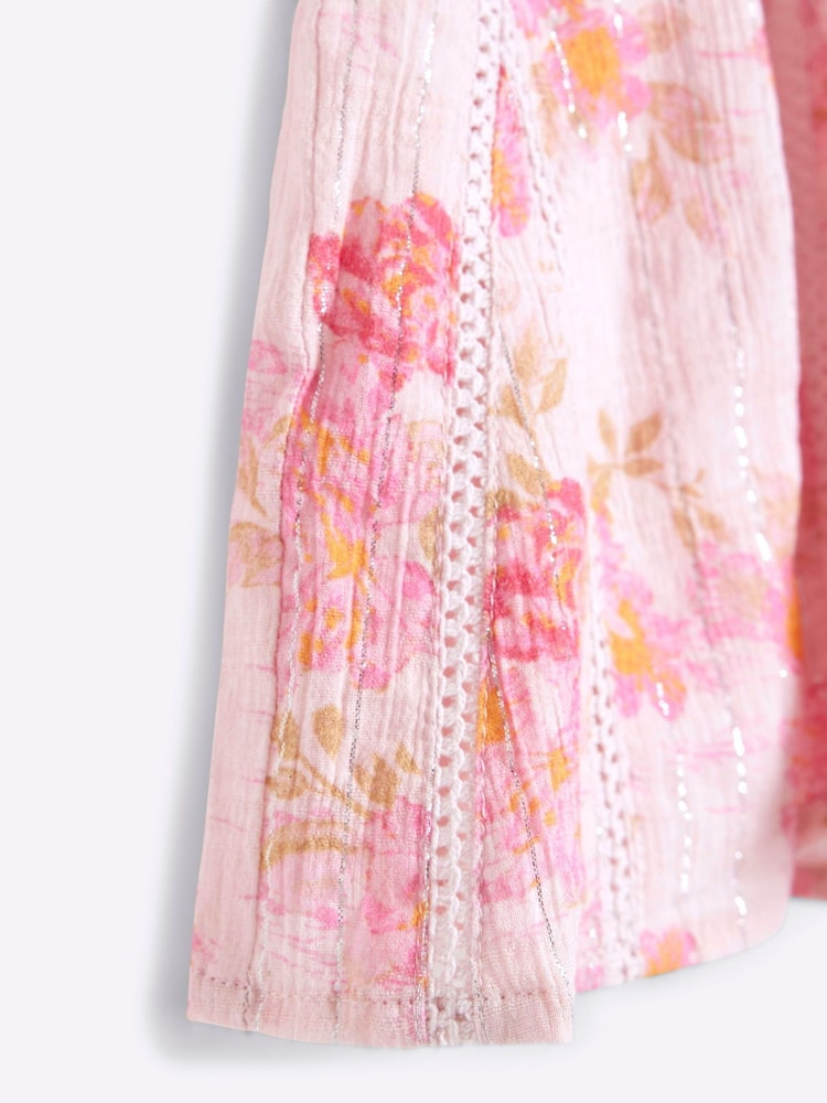 River Island Pink Girls Floral Playsuit - Image 4 of 4