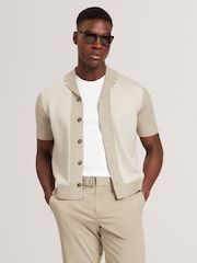Ted Baker Green Padrig Knitted Herringbone Shirt - Image 2 of 8