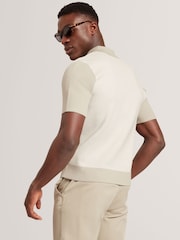 Ted Baker Green Padrig Knitted Herringbone Shirt - Image 4 of 8