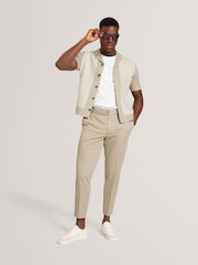 Ted Baker Green Padrig Knitted Herringbone Shirt - Image 5 of 8