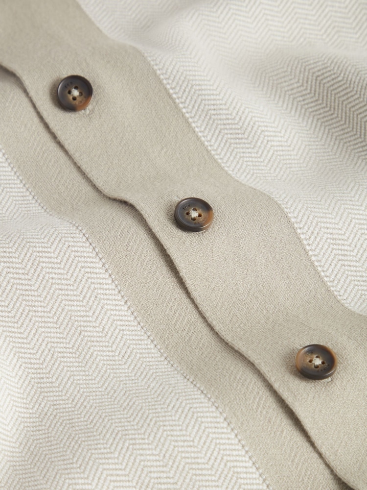 Ted Baker Green Padrig Knitted Herringbone Shirt - Image 8 of 8