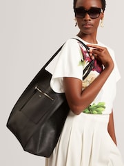 Ted Baker Black Large Tammila Soft Slouch Leather Tote - Image 1 of 5