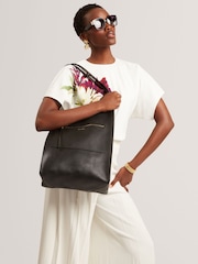 Ted Baker Black Large Tammila Soft Slouch Leather Tote - Image 2 of 5