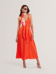 Orange - Ted Baker Beckki Tie Waist Sleeveless Midi Dress - Bild 2 von 10