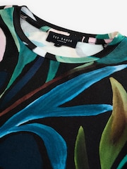Ted Baker Black Haiiley Printed Fitted Short Sleeve T-Shirt - Image 3 of 3