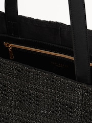 Ted Baker Black Periiee-Raffia Straw Collapsible Puzzle Bag - Image 2 of 6