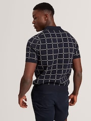 Ted Baker Blue Harlens Branded Check Polo Shirt - Image 2 of 8