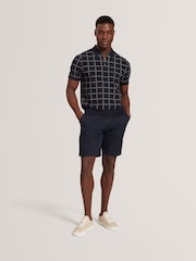 Ted Baker Blue Harlens Branded Check Polo Shirt - Image 3 of 8