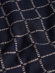 Ted Baker Blue Harlens Branded Check Polo Shirt - Image 8 of 8