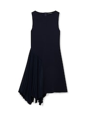 Ted Baker Blue Jacara Sleeveless Knit Mini Dress With Pleat Panel - Image 1 of 1