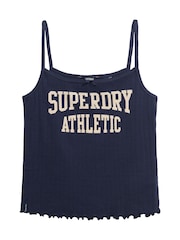 Camisola deportiva básica de punto calado de algodón 100 % con diseño gráfico de Superdry - Imagen 1 de 5