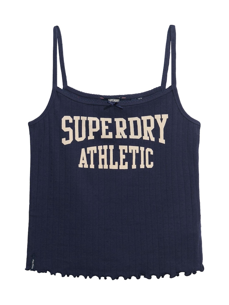 Camisola deportiva básica de punto calado de algodón 100 % con diseño gráfico de Superdry - Imagen 1 de 5