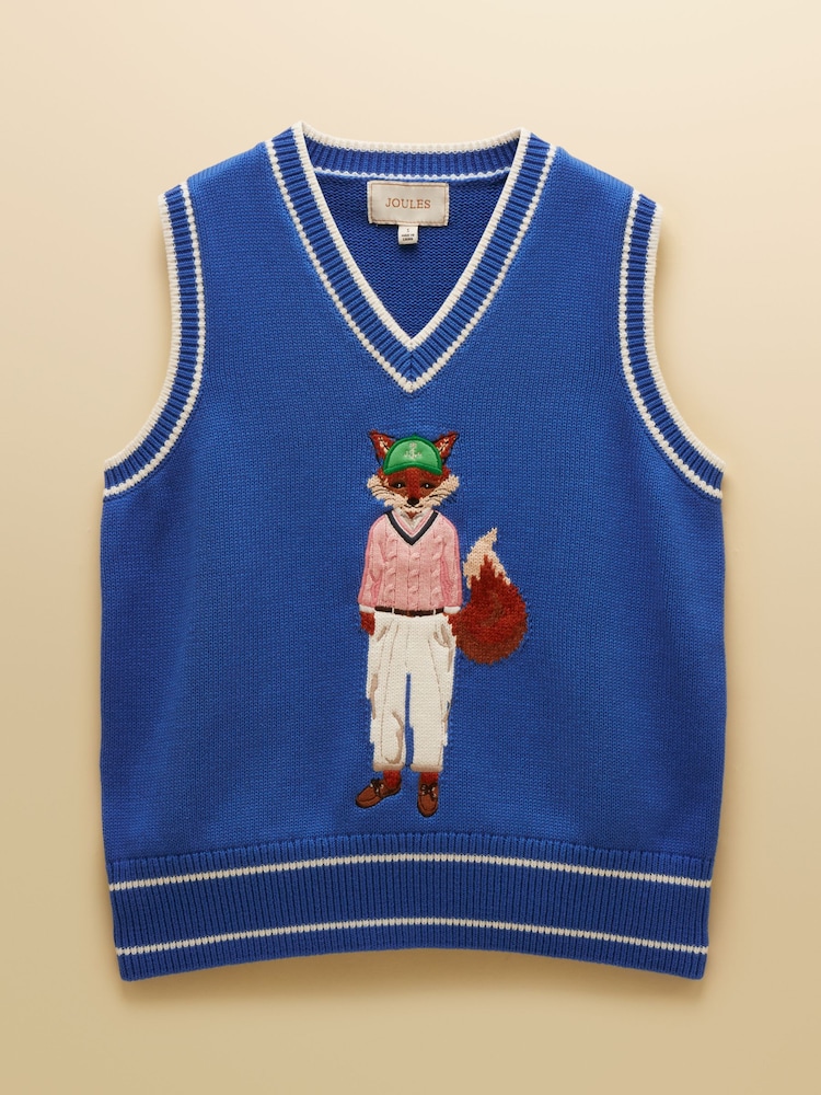 Joules Intarsia Knitted Cotton Vest - Bild 9 von 9