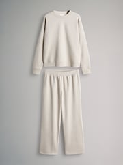 The Set Stone 2 Pack Crew Neck Sweatshirt and Wide Leg Joggers Set - Image 1 of 5