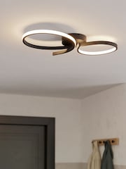 Eglo Black Serpins Aluminium & Steel Modern Ceiling Light - Image 1 of 6