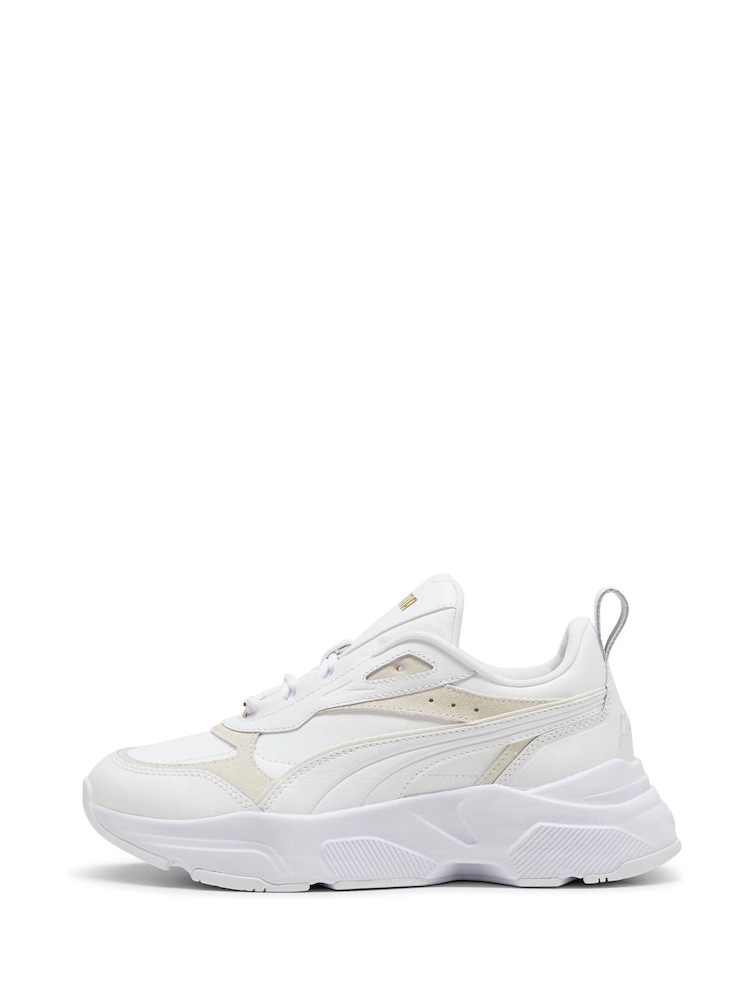 Puma White/Grey Womens Cassia Lux Sneakers - Image 2 of 6