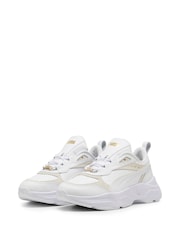 Puma White/Grey Womens Cassia Lux Sneakers - Image 3 of 6