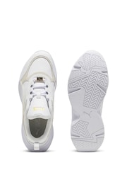 Puma White/Grey Womens Cassia Lux Sneakers - Image 4 of 6