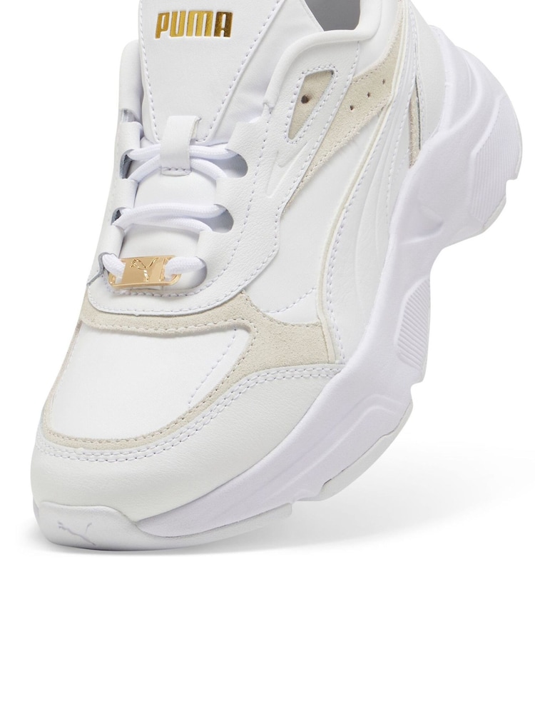 Puma White/Grey Womens Cassia Lux Sneakers - Image 5 of 6