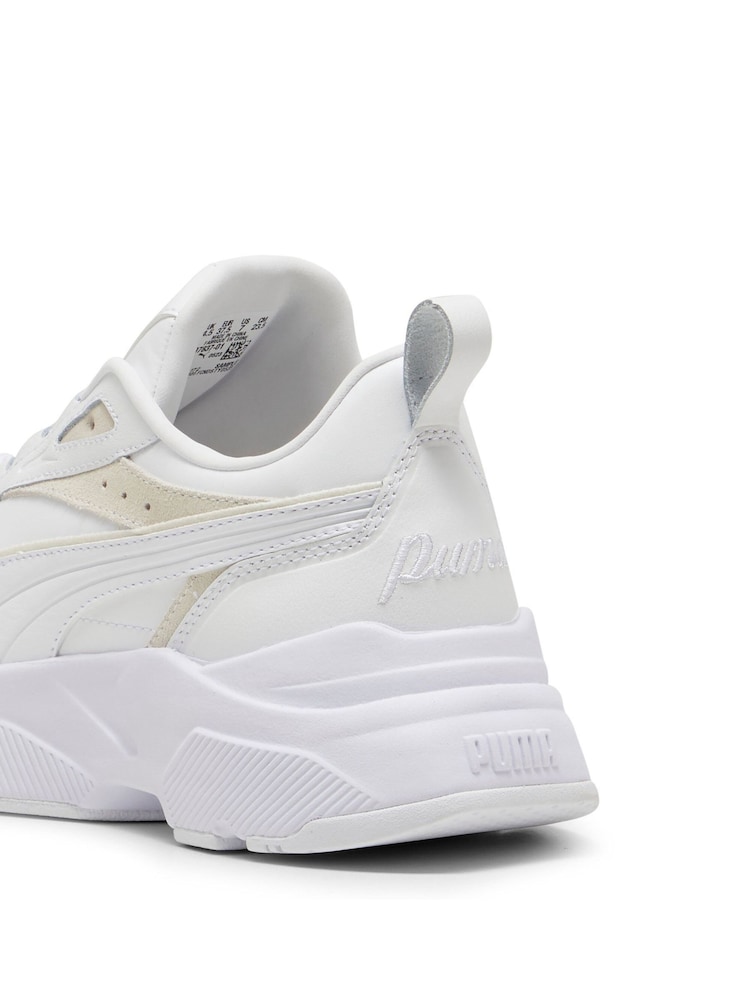 Puma White/Grey Womens Cassia Lux Sneakers - Image 6 of 6